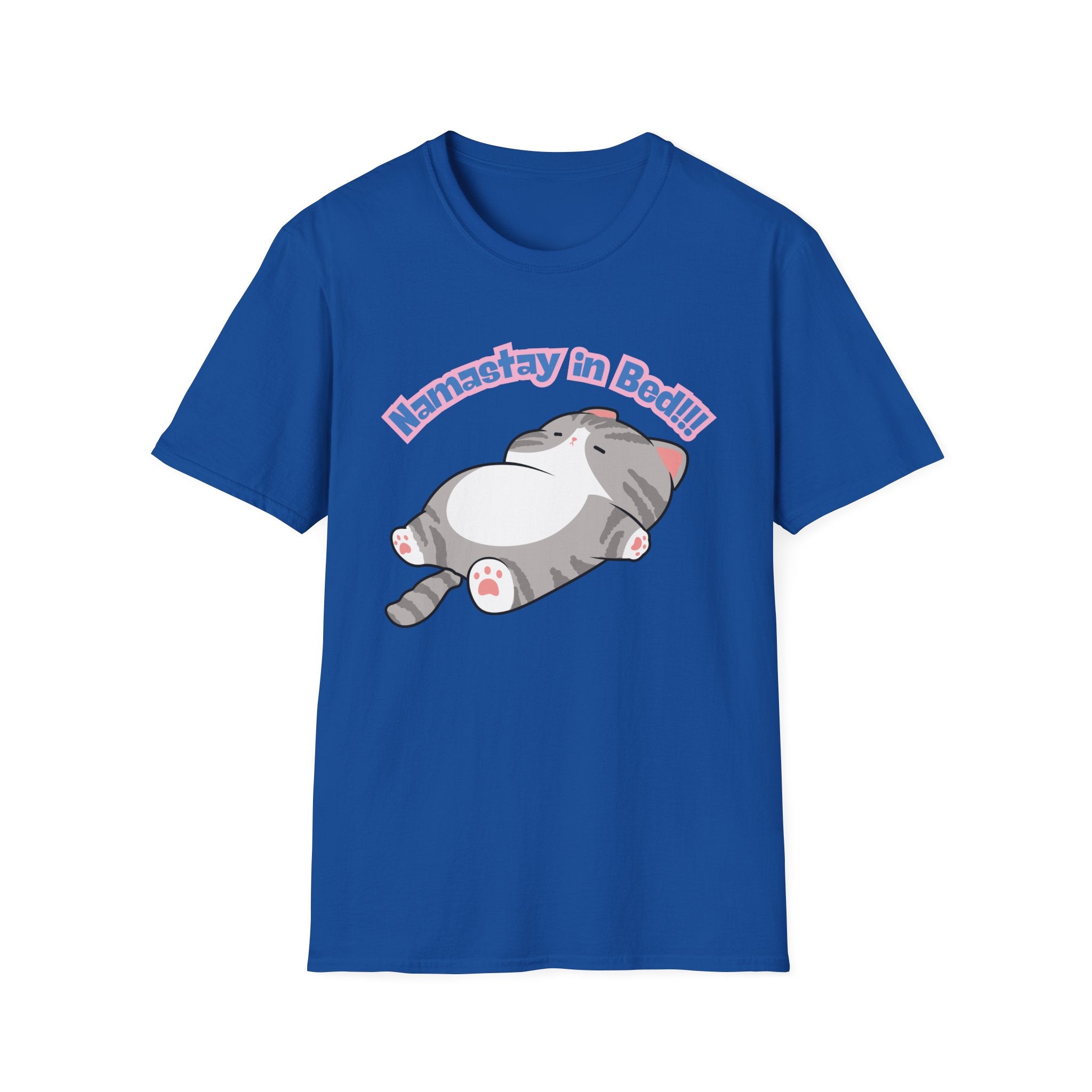 Namastay in Bed T-Shirt | Cute Lazy Cat Graphic Tee