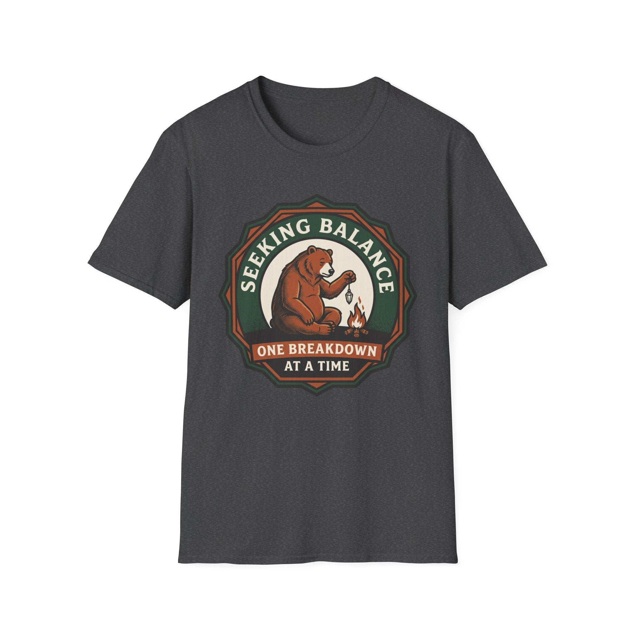 Seeking Balance Bear T-Shirt | "One Breakdown at a Time" Mental Health Awareness Tee
