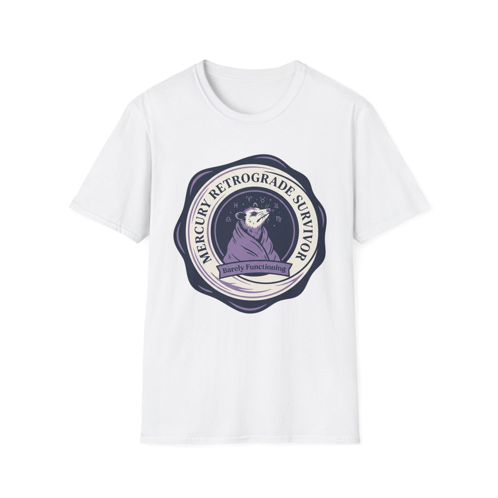 Mercury Retrograde Survivor T-Shirt | Astrologer Zodiac Vintage Badge Tee