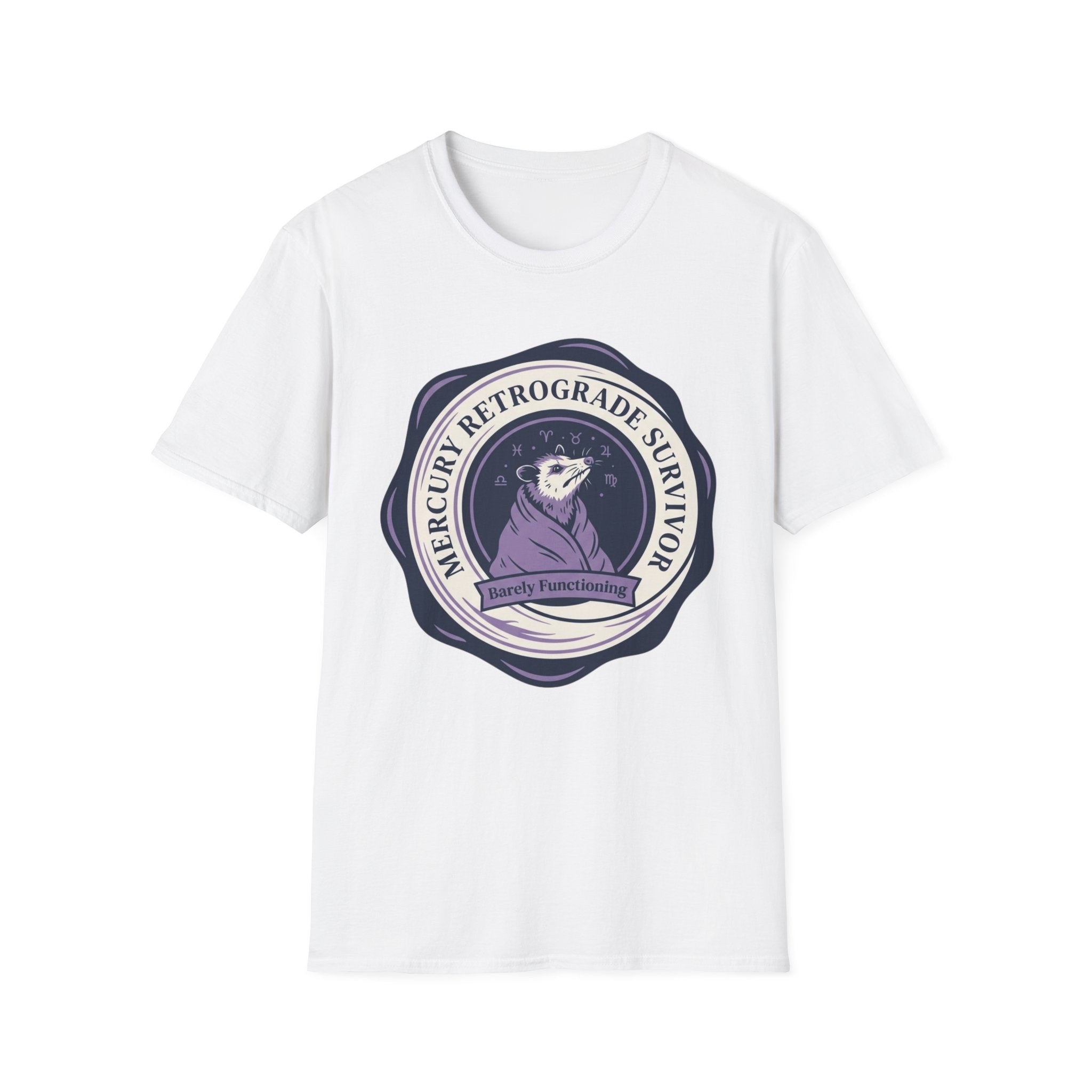 Mercury Retrograde Survivor T-Shirt | Astrologer Zodiac Vintage Badge Tee