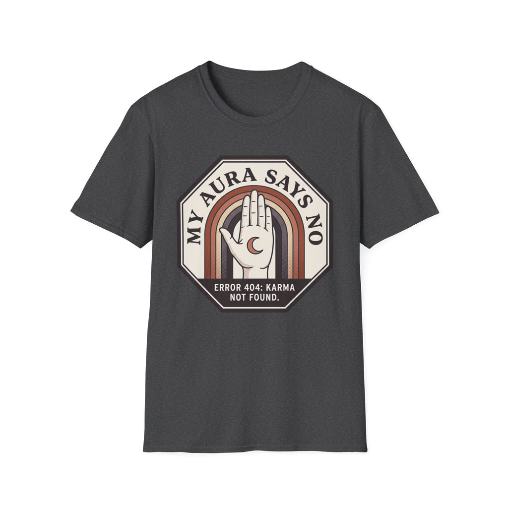 My Aura Says No T‑Shirt | Retro Spiritual Palm Print Tee