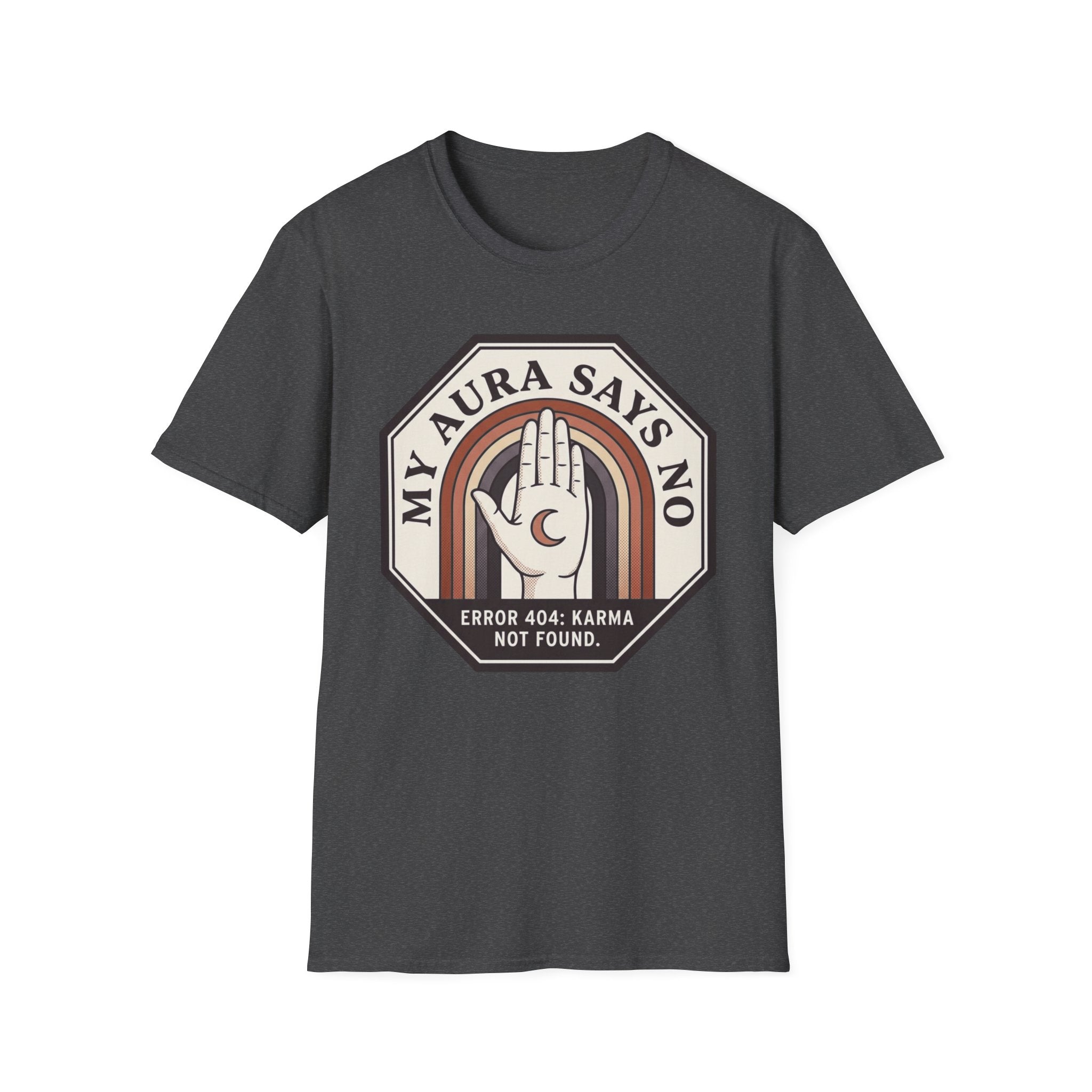 My Aura Says No T‑Shirt | Retro Spiritual Palm Print Tee