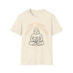 Buddha Coffee T-Shirt | "First Coffee, Then Enlightenment" Relaxed Tee
