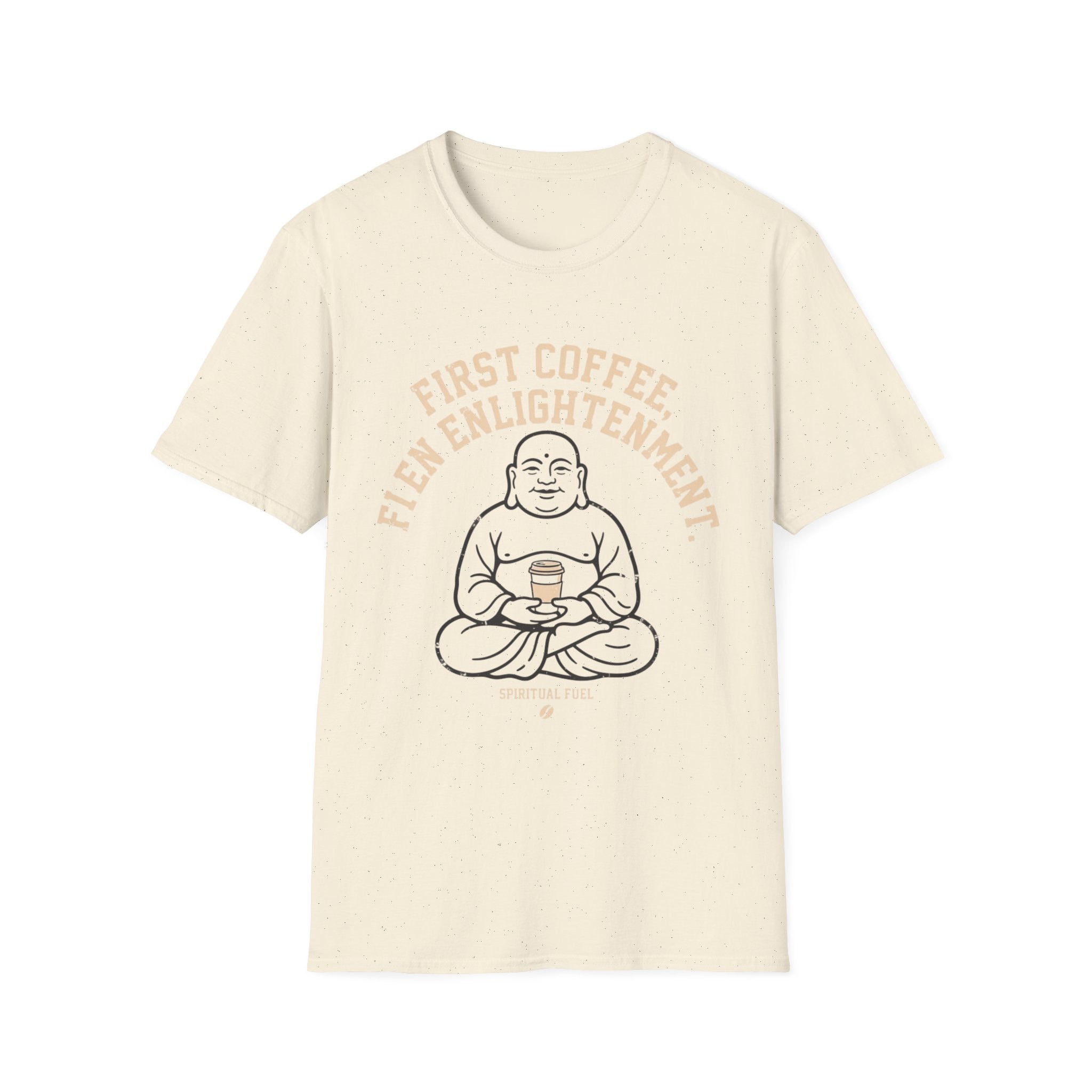 Buddha Coffee T-Shirt | "First Coffee, Then Enlightenment" Relaxed Tee