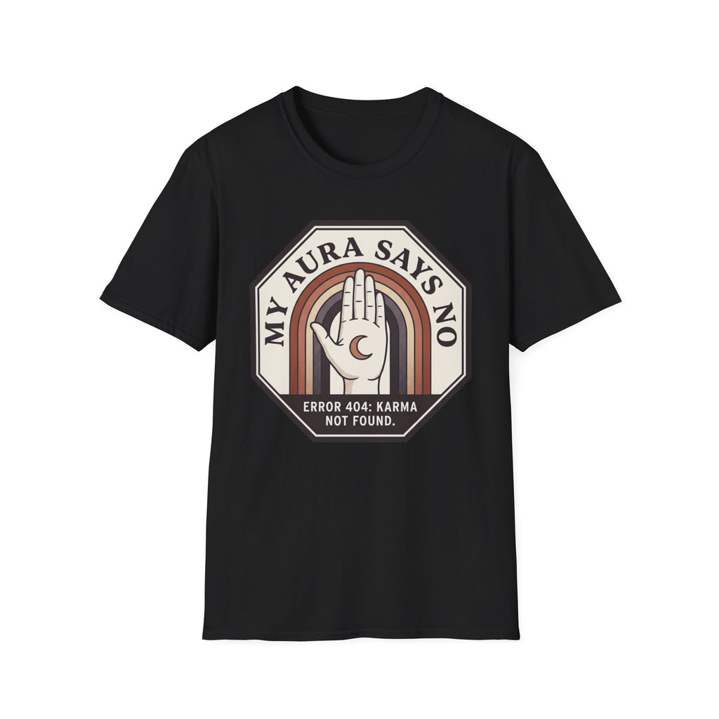 My Aura Says No T‑Shirt | Retro Spiritual Palm Print Tee