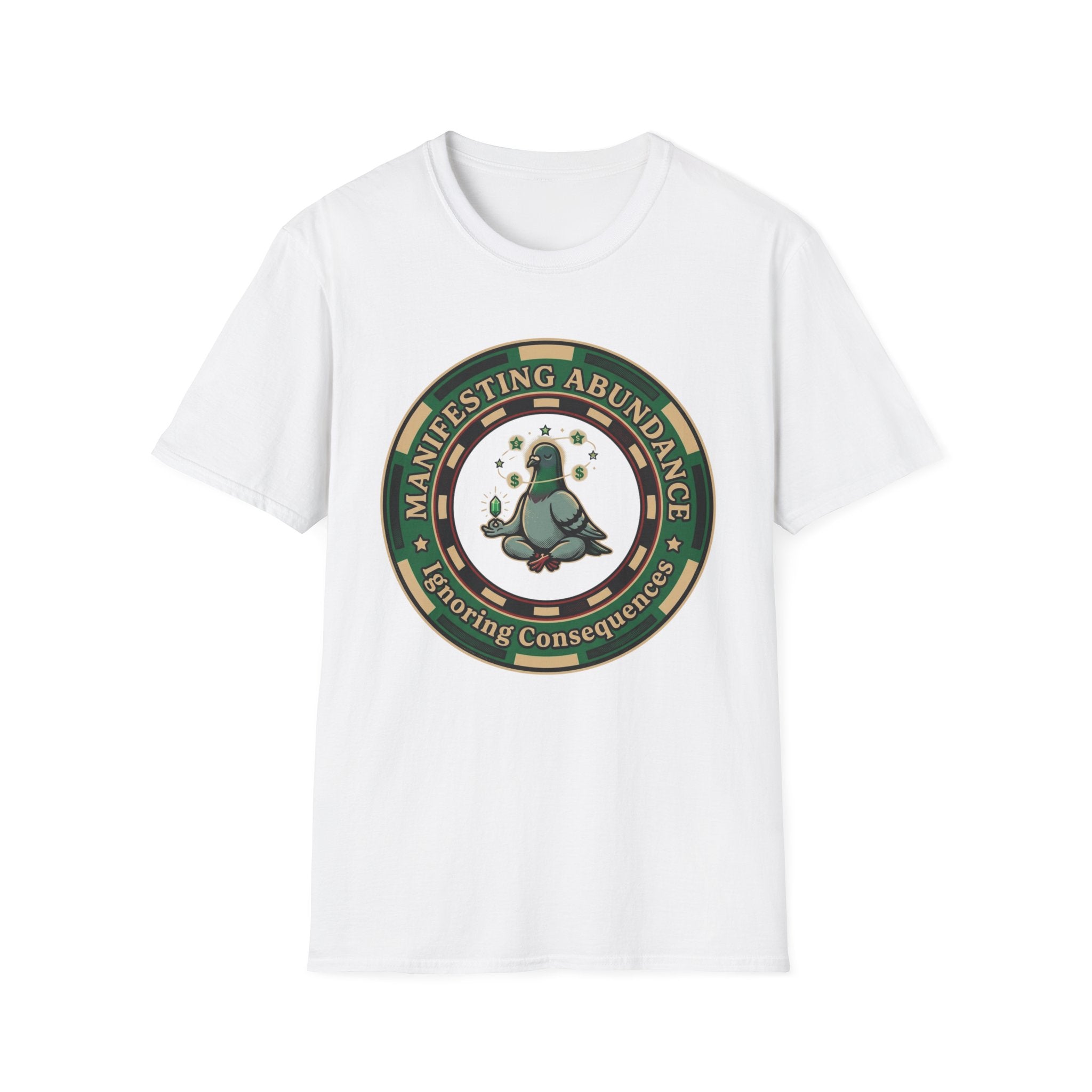 Manifesting Abundance T-Shirt | Cute Pigeon Money Luck Graphic Tee