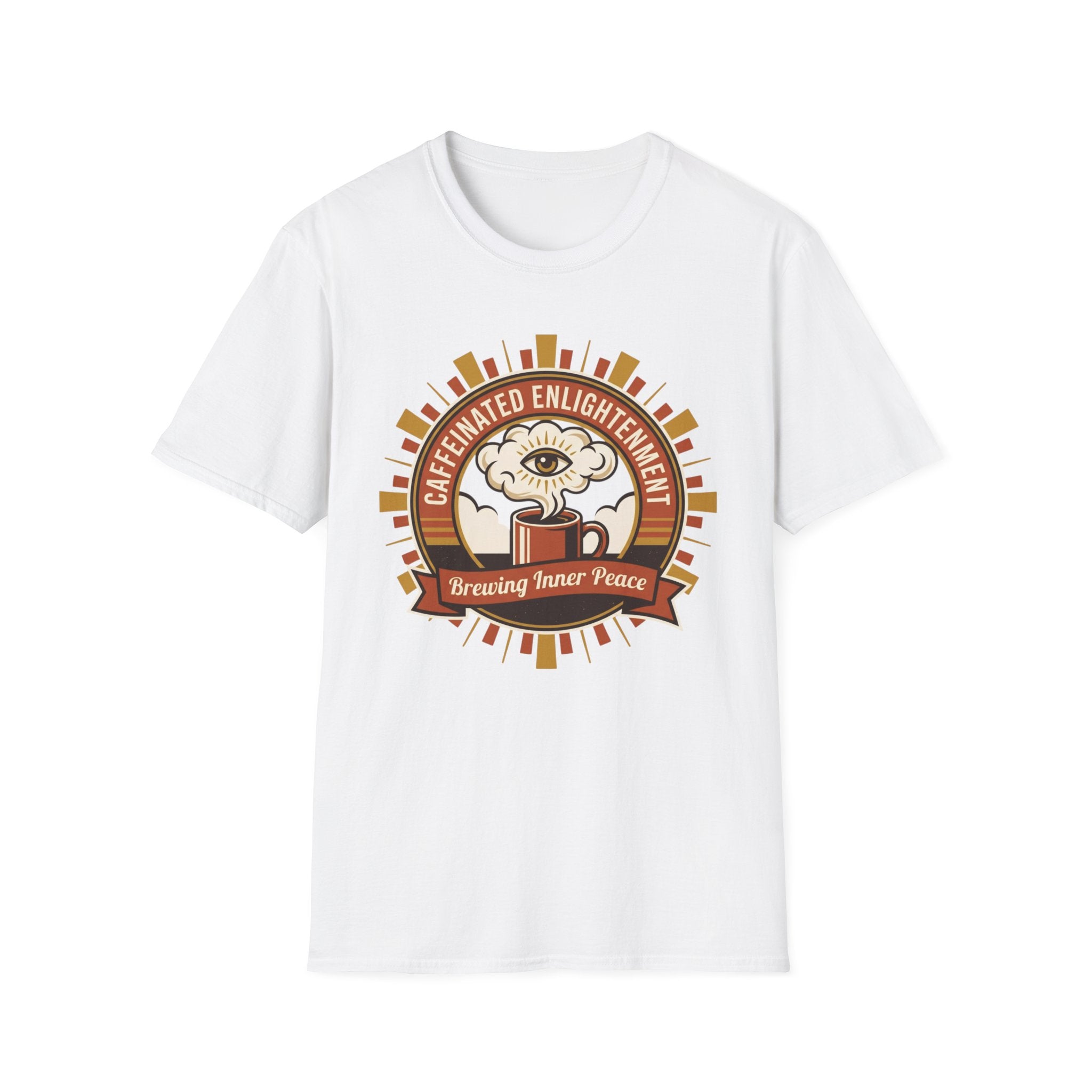 Caffeinated Enlightenment Tee | 'Brewing Inner Peace' Coffee Graphic T-Shirt