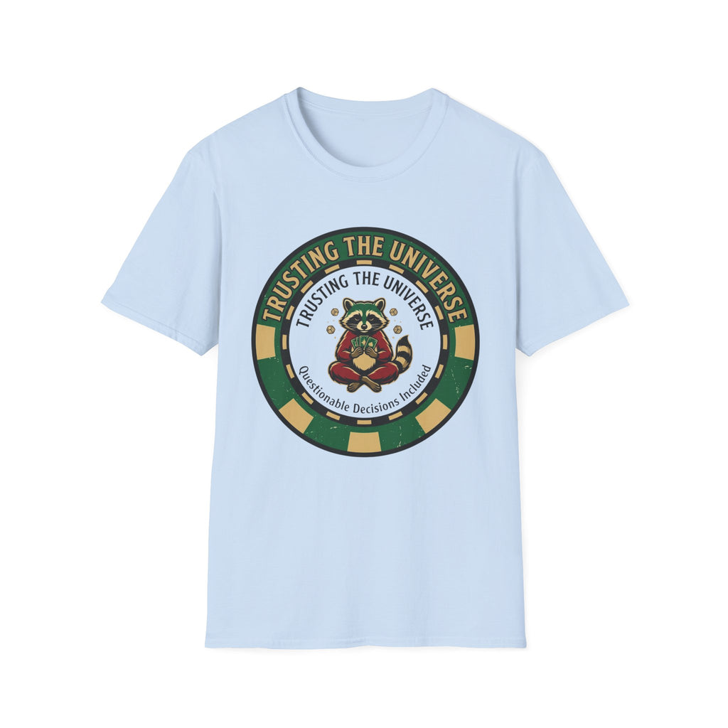 Trusting the Universe Racoon T-Shirt | Spiritual Positive Vibes Graphic Tee