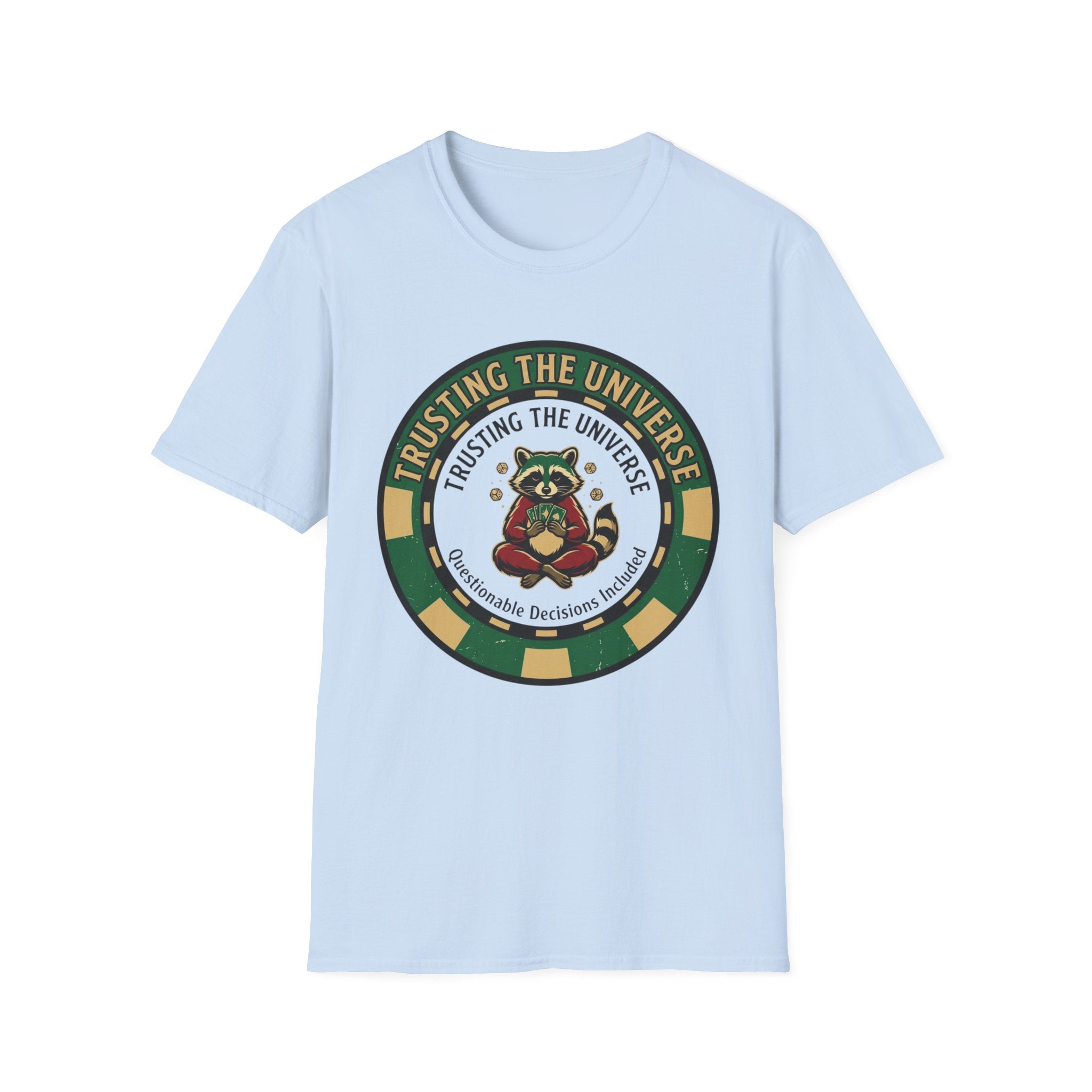 Trusting the Universe Racoon T-Shirt | Spiritual Positive Vibes Graphic Tee