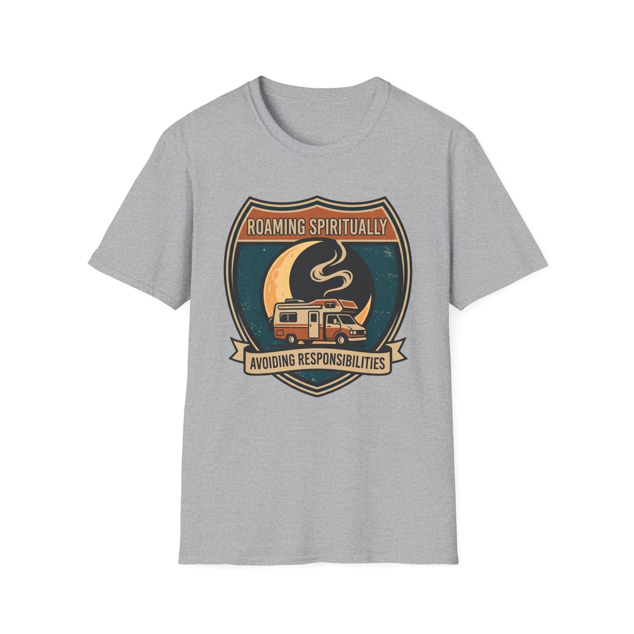 Roaming Spiritually RV T-Shirt | Retro Camper Moon Graphic Tee