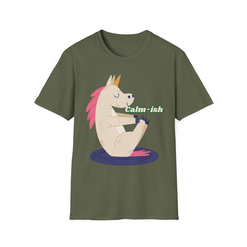 Calm-ish Unicorn T‑Shirt | Relaxed Yoga Cute Graphic Tee