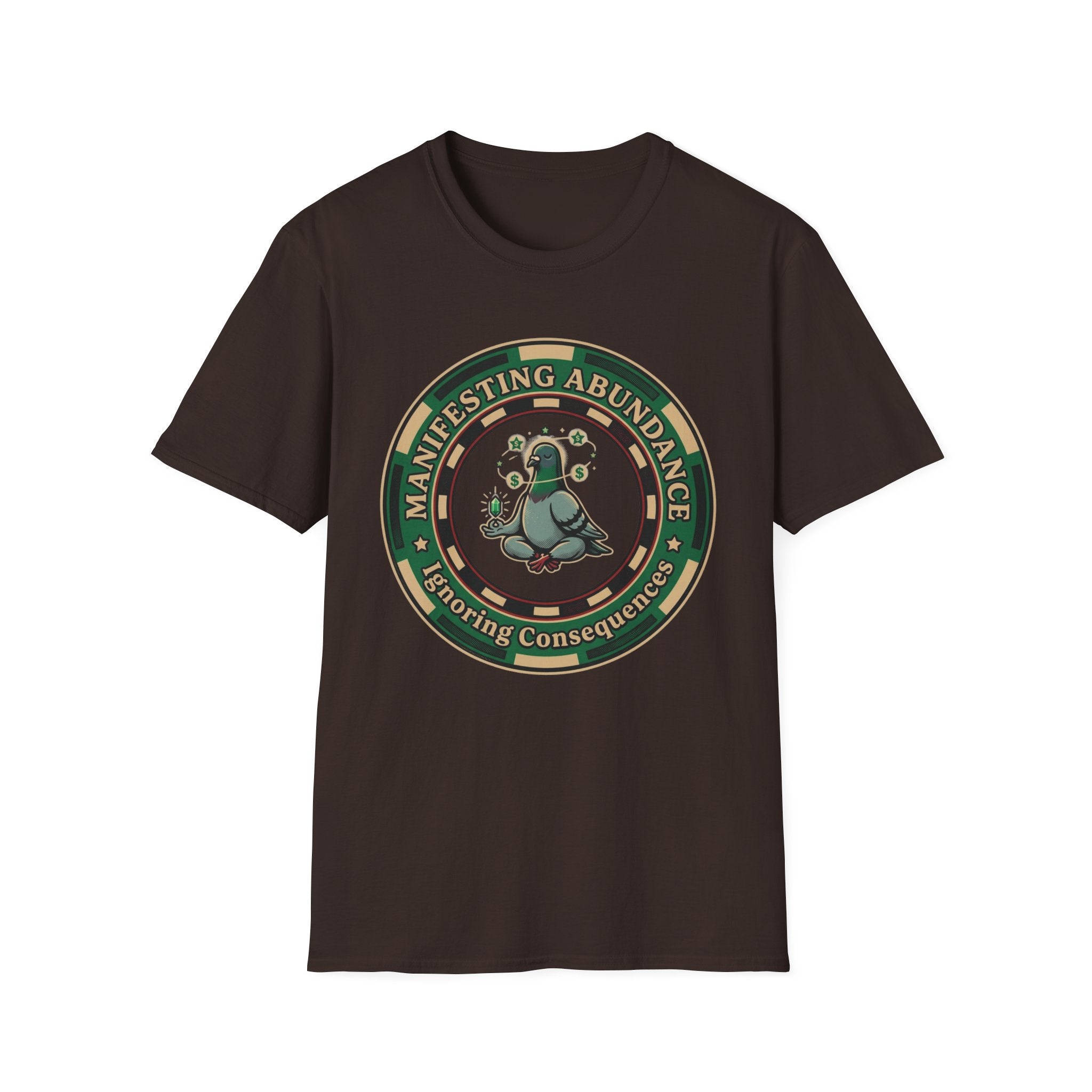 Manifesting Abundance T-Shirt | Cute Pigeon Money Luck Graphic Tee