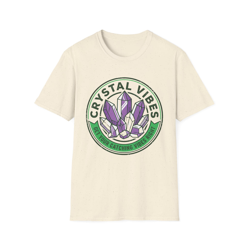 Crystal Vibes T-Shirt | Purple Crystal Graphic Tee for Spiritual & Wellness Lovers