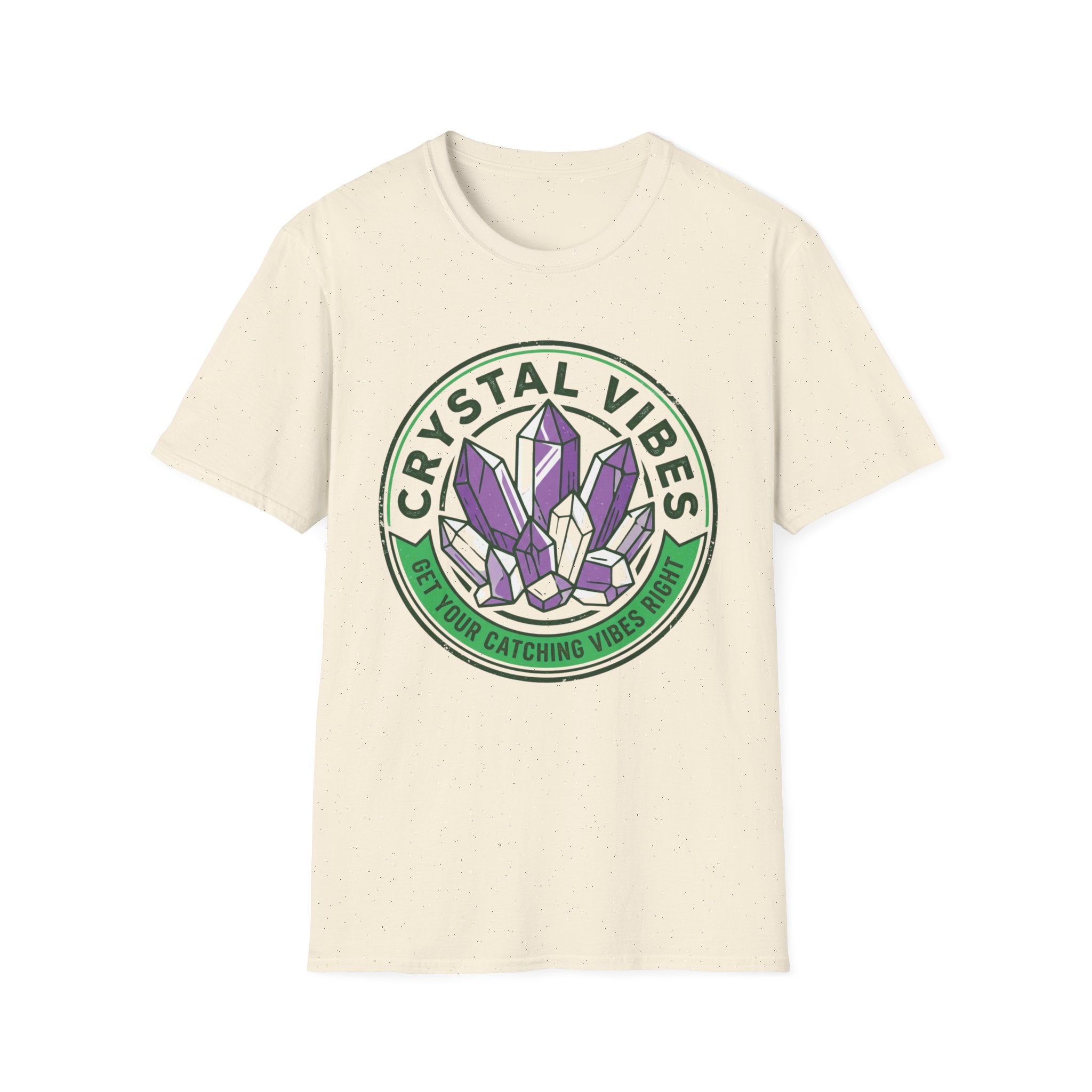 Crystal Vibes T-Shirt | Purple Crystal Graphic Tee for Spiritual & Wellness Lovers