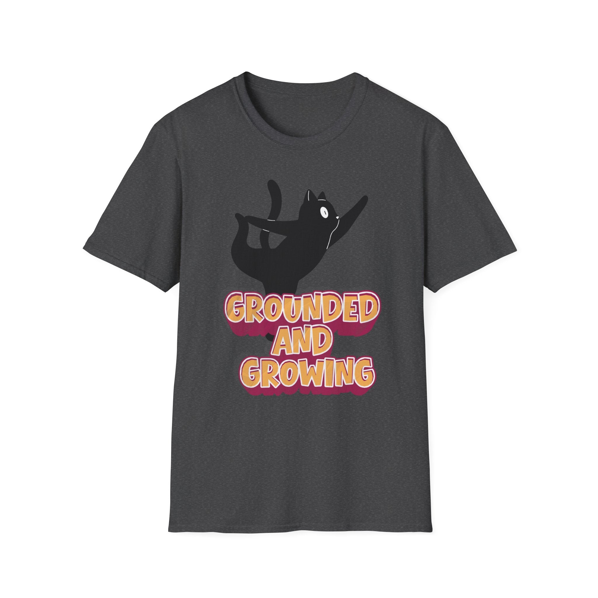 Grounded and Growing T-Shirt | Playful Yoga Cat Graphic Tee