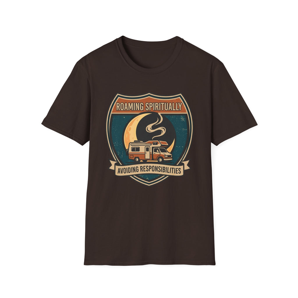 Roaming Spiritually RV T-Shirt | Retro Camper Moon Graphic Tee