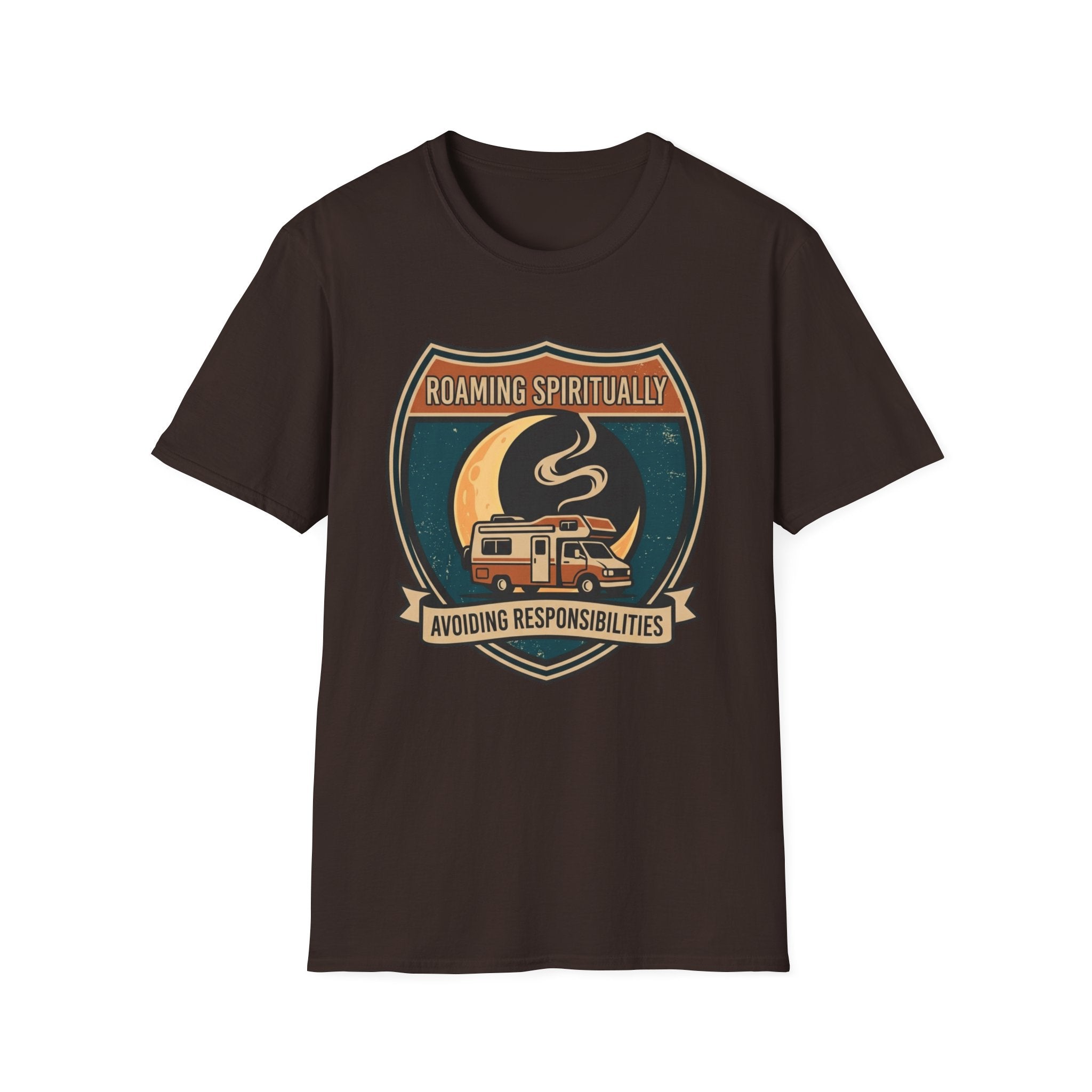 Roaming Spiritually RV T-Shirt | Retro Camper Moon Graphic Tee