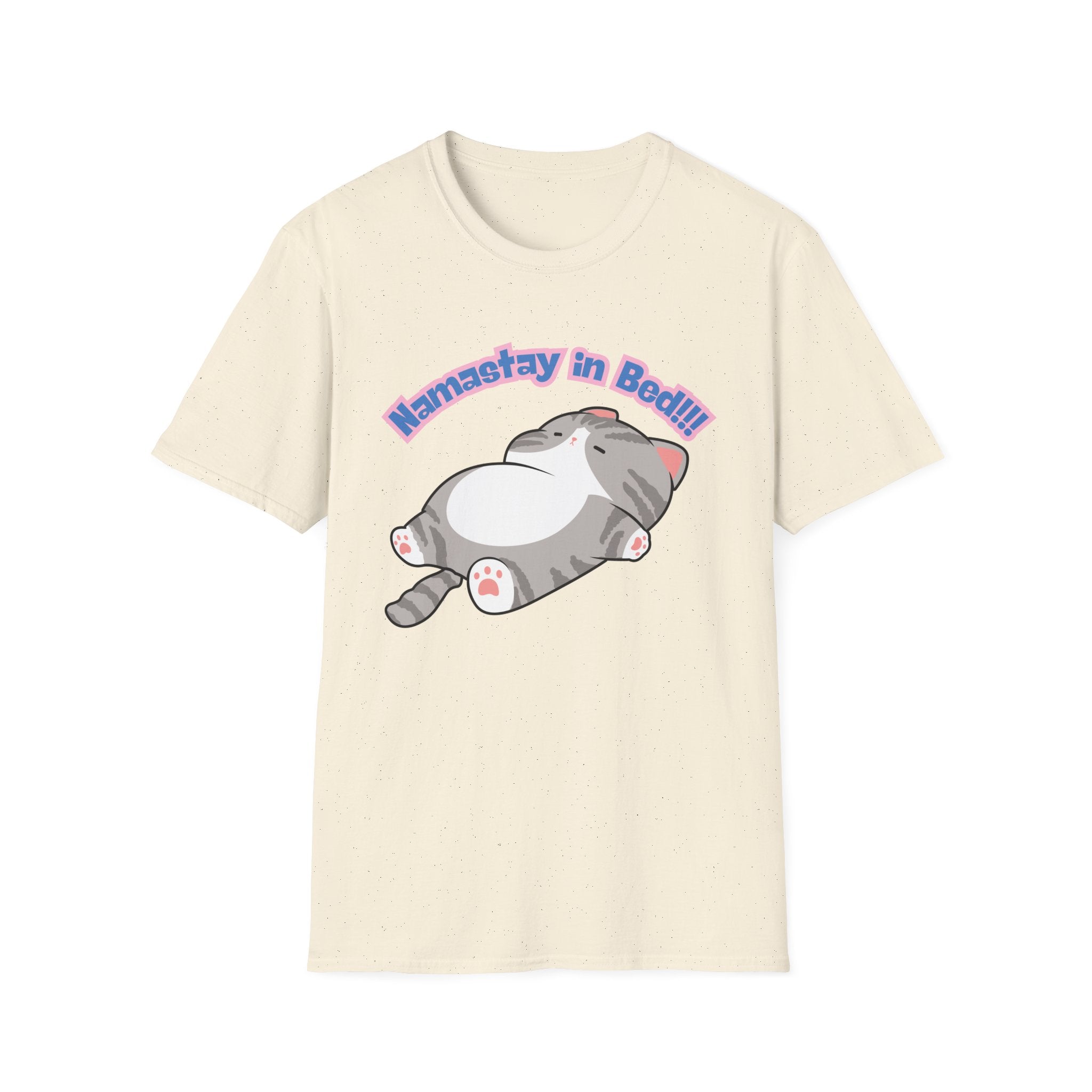 Namastay in Bed T-Shirt | Cute Lazy Cat Graphic Tee