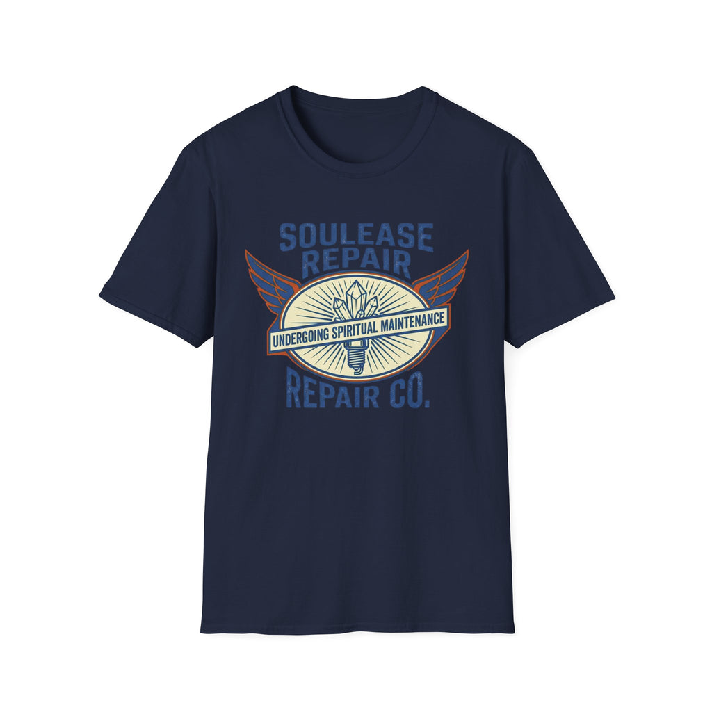 Soulease Repair Tee | “Undergoing Spiritual Maintenance” Vintage Wings T-Shirt