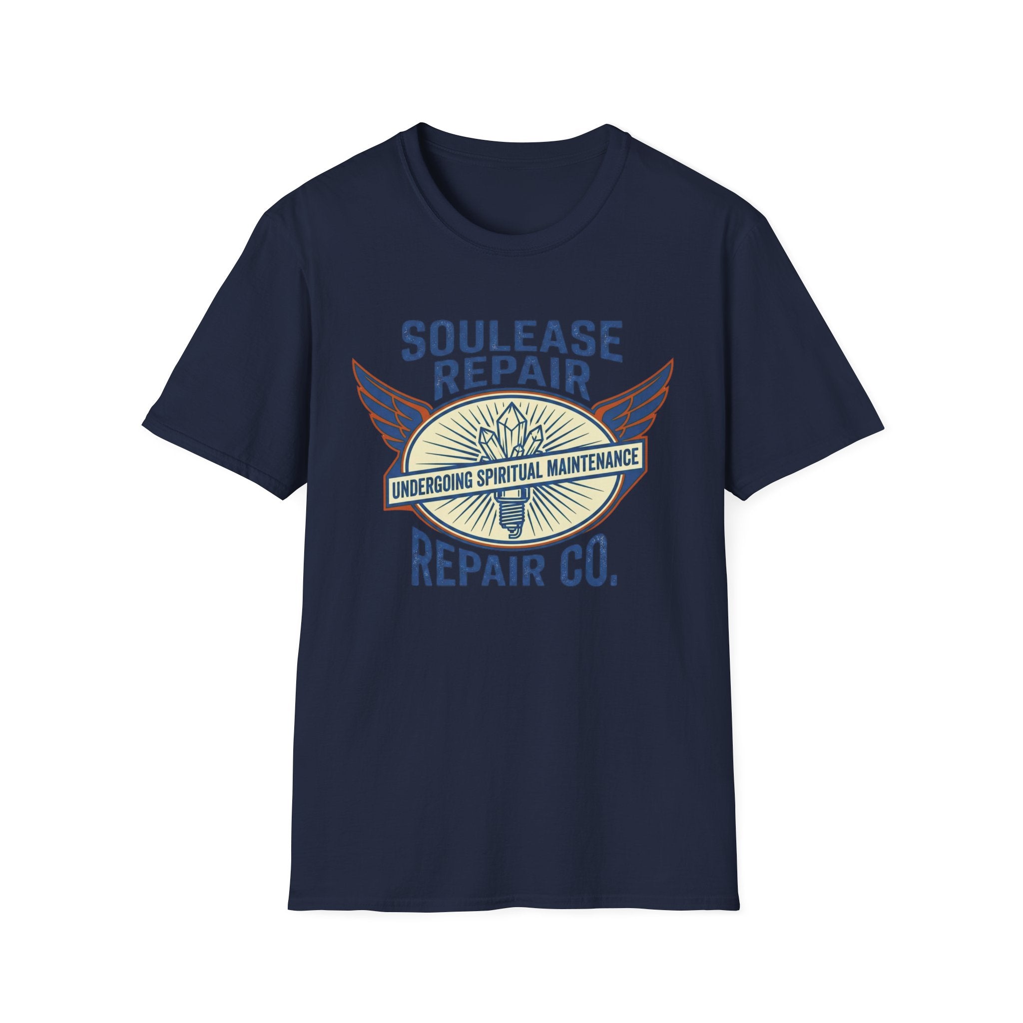 Soulease Repair Tee | “Undergoing Spiritual Maintenance” Vintage Wings T-Shirt