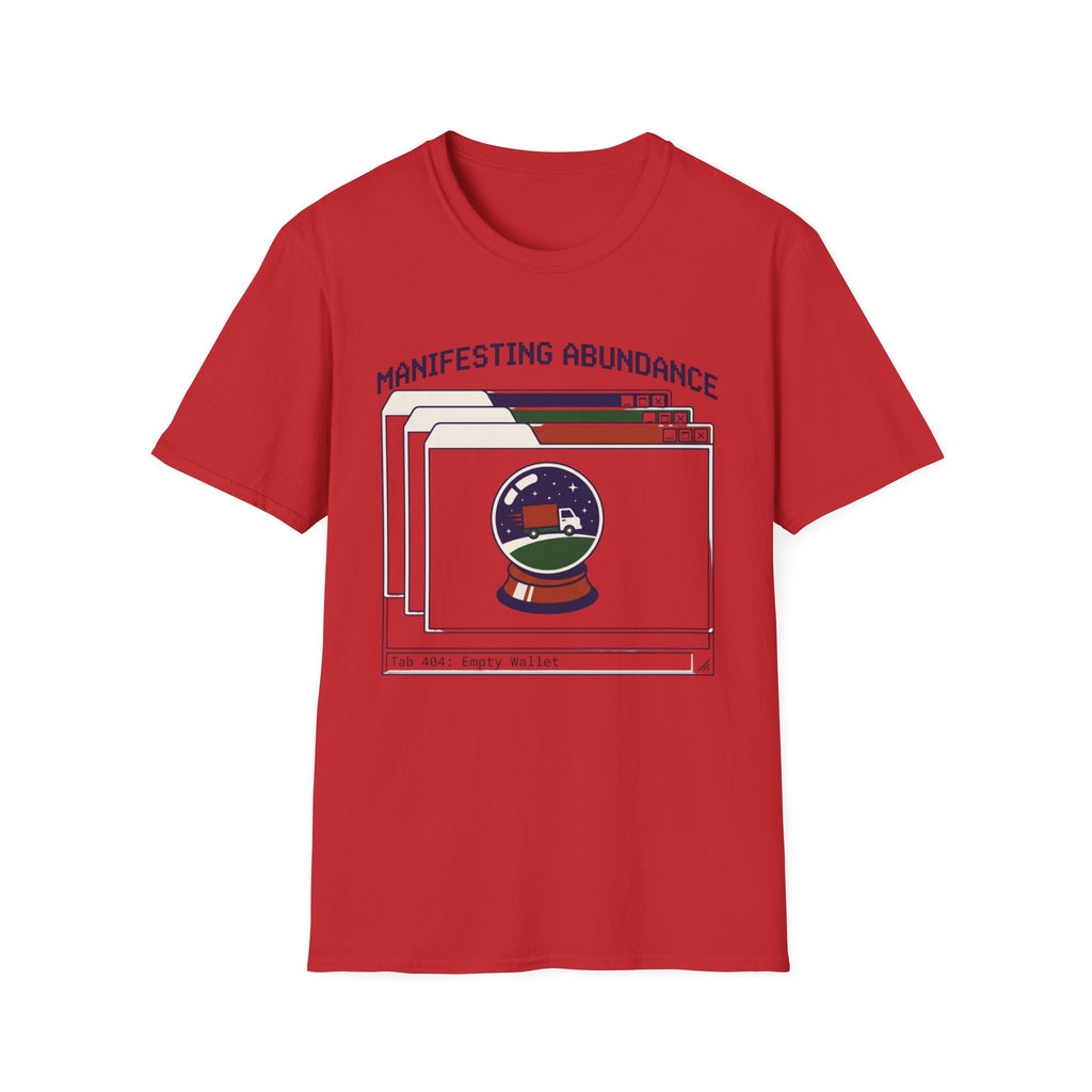 Manifesting Abundance T-Shirt | Retro Crystal Ball & Browser Window Graphic