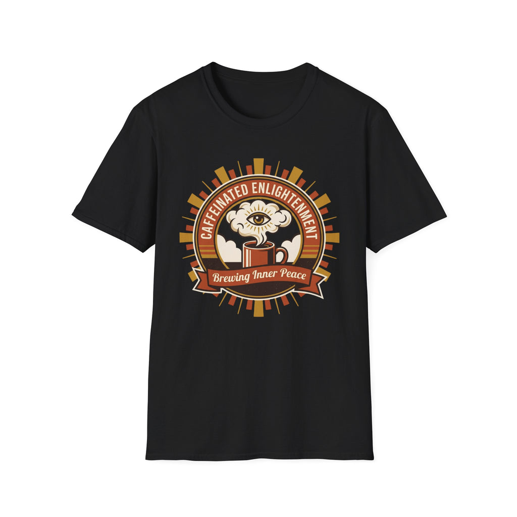 Caffeinated Enlightenment Tee | 'Brewing Inner Peace' Coffee Graphic T-Shirt
