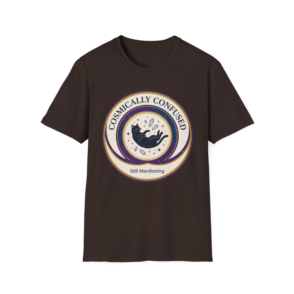 Cosmically Confused Cat T-Shirt | Astrology & Space Vibes Tee