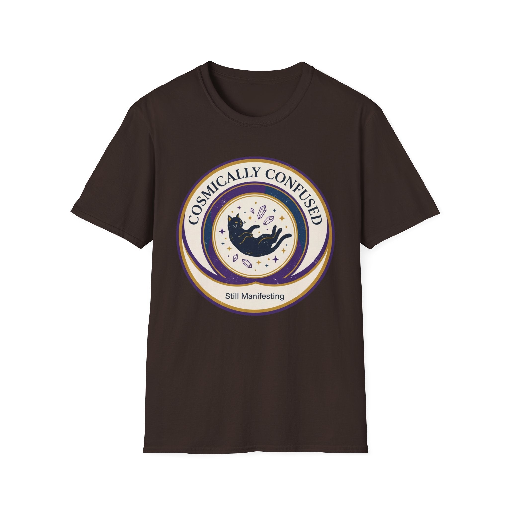Cosmically Confused Cat T-Shirt | Astrology & Space Vibes Tee