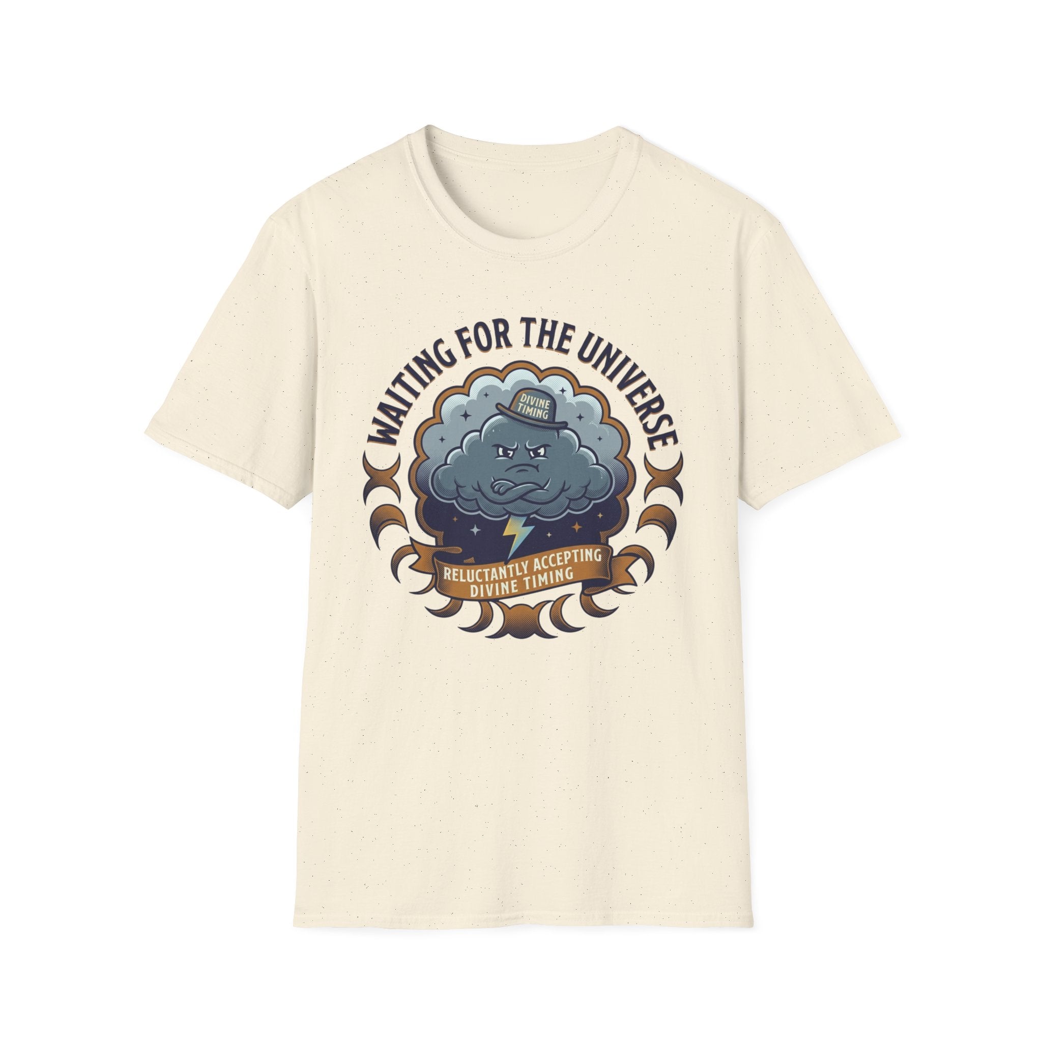Waiting for the Universe T-Shirt | Moody Cloud Graphic Tee ("Divine Timing")