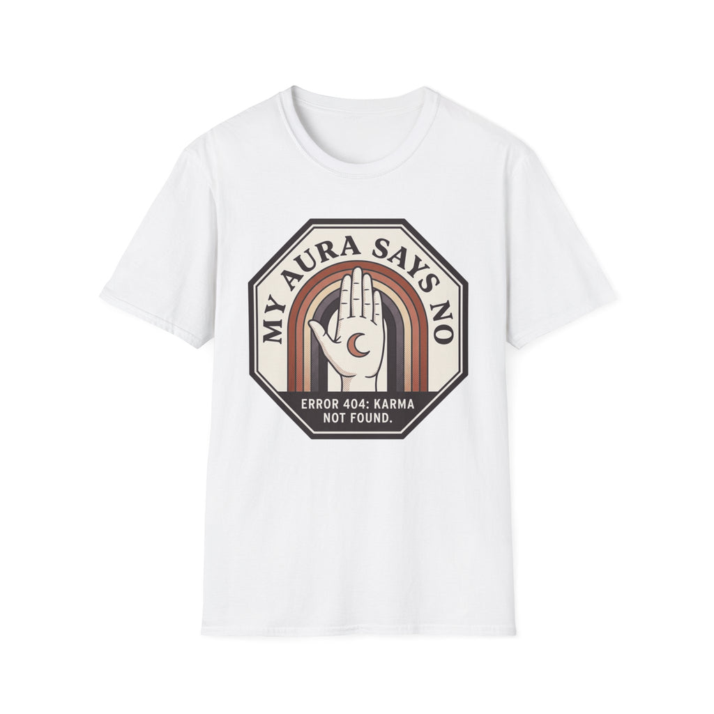 My Aura Says No T‑Shirt | Retro Spiritual Palm Print Tee