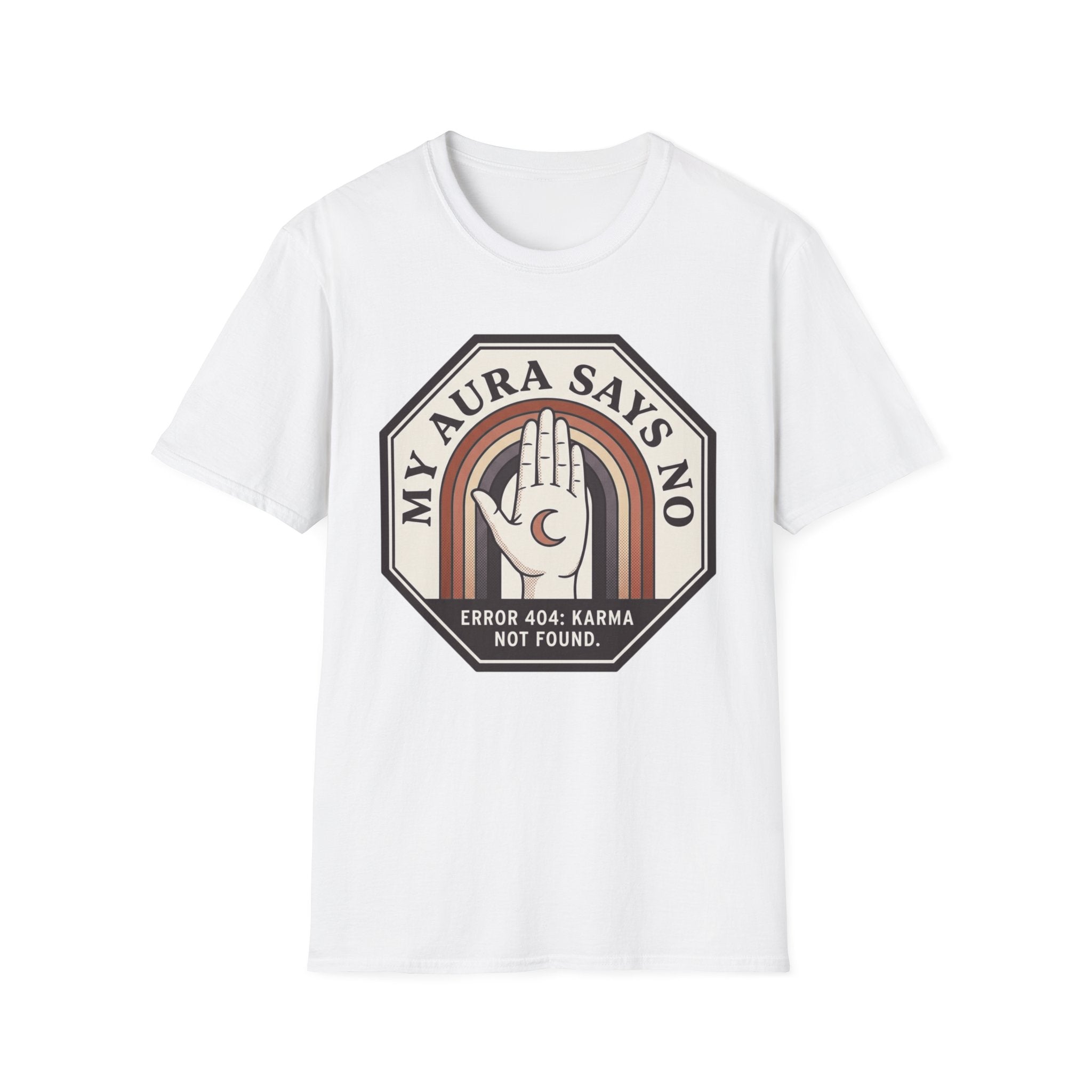 My Aura Says No T‑Shirt | Retro Spiritual Palm Print Tee