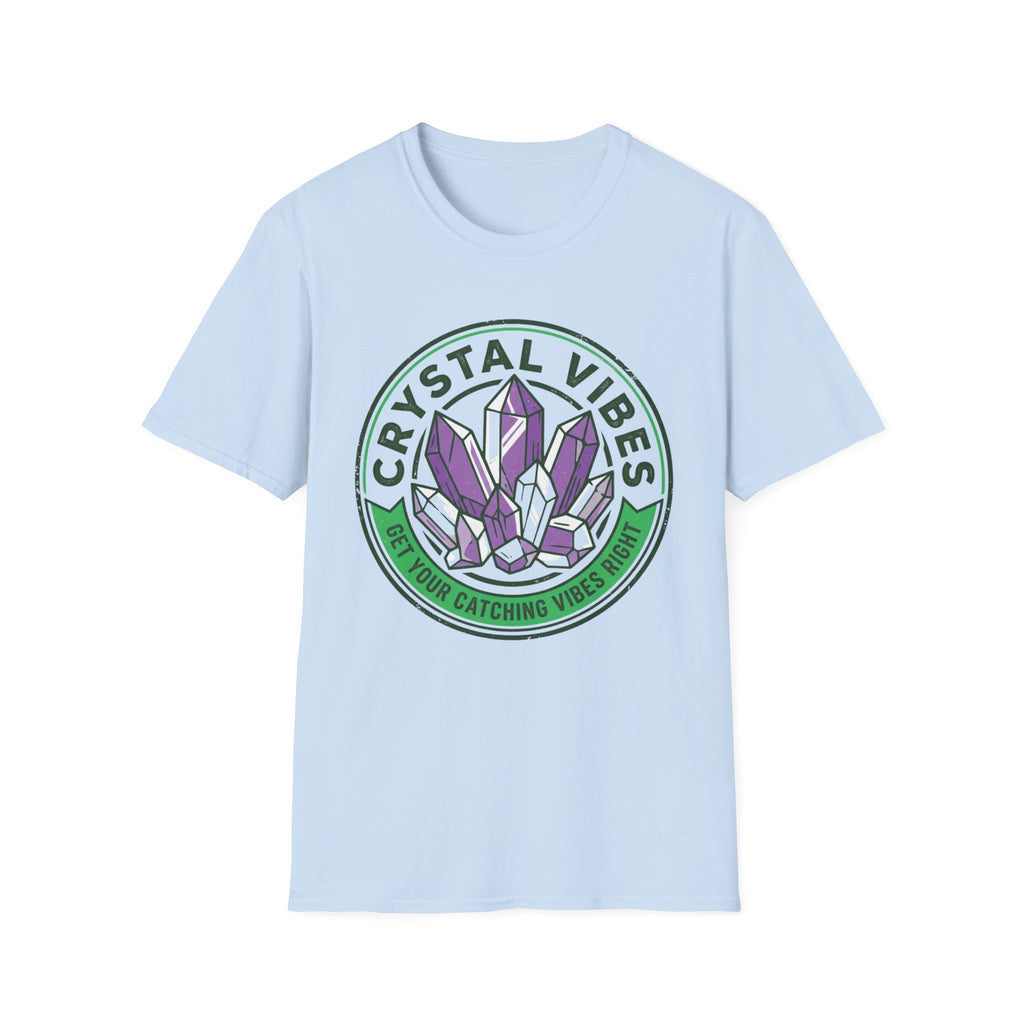 Crystal Vibes T-Shirt | Purple Crystal Graphic Tee for Spiritual & Wellness Lovers