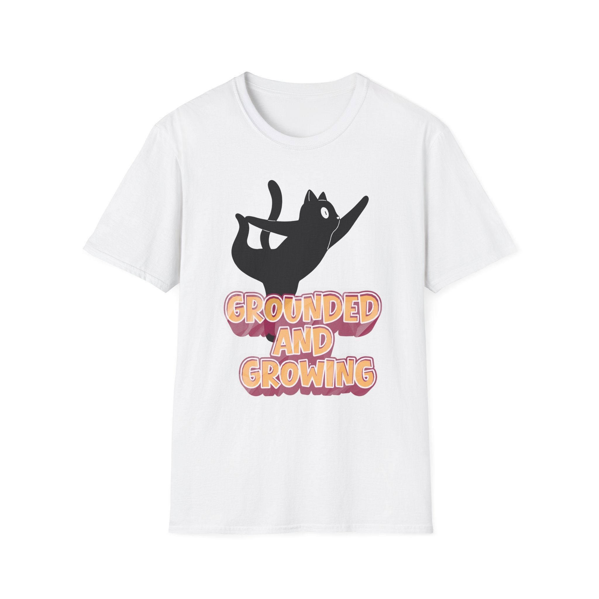 Grounded and Growing T-Shirt | Playful Yoga Cat Graphic Tee