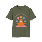 Sloth Yoga T‑Shirt | "Finding Peace, Losing Everything Else" Cute Floral Meditation Tee