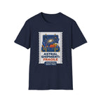 Astral Shipment T-Shirt | "Fragile: Maintaining Better Vibes" Cosmic Luggage Tee