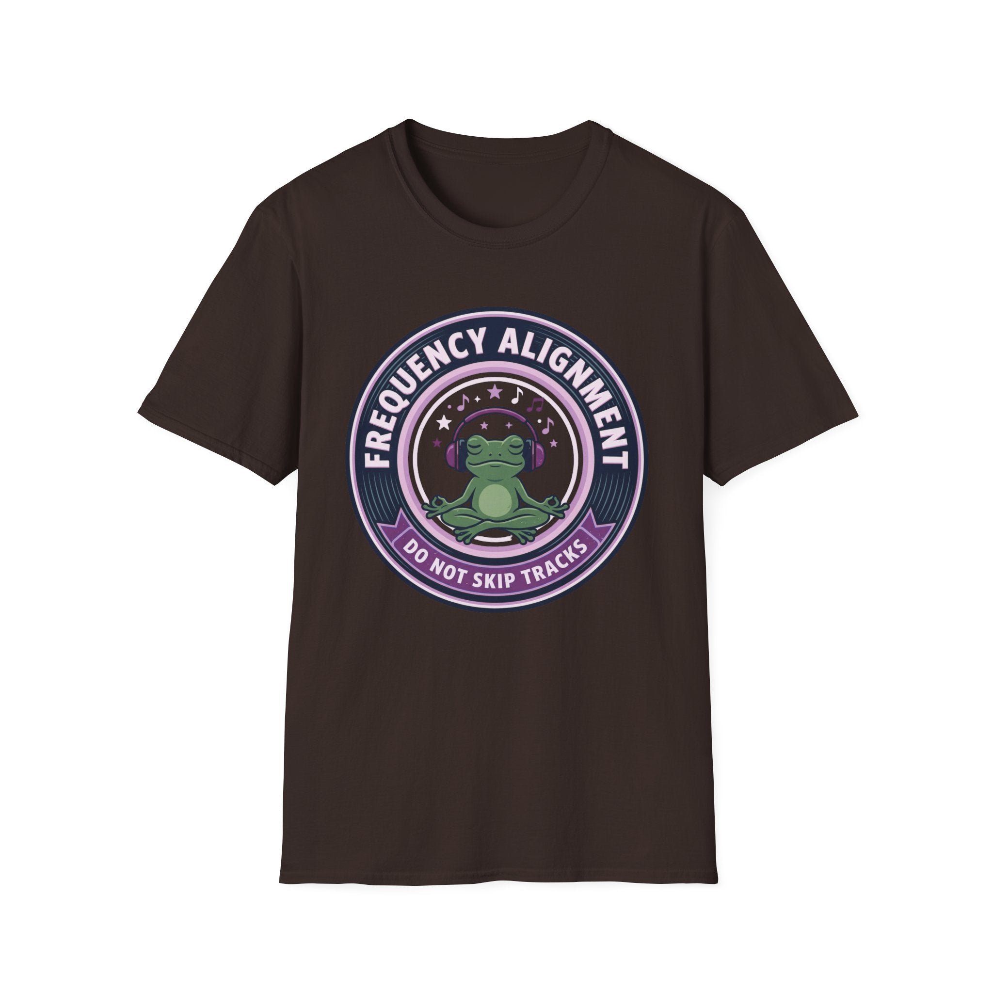 Frequency Alignment T-Shirt | Frog with Headphones “Do Not Skip Tracks”