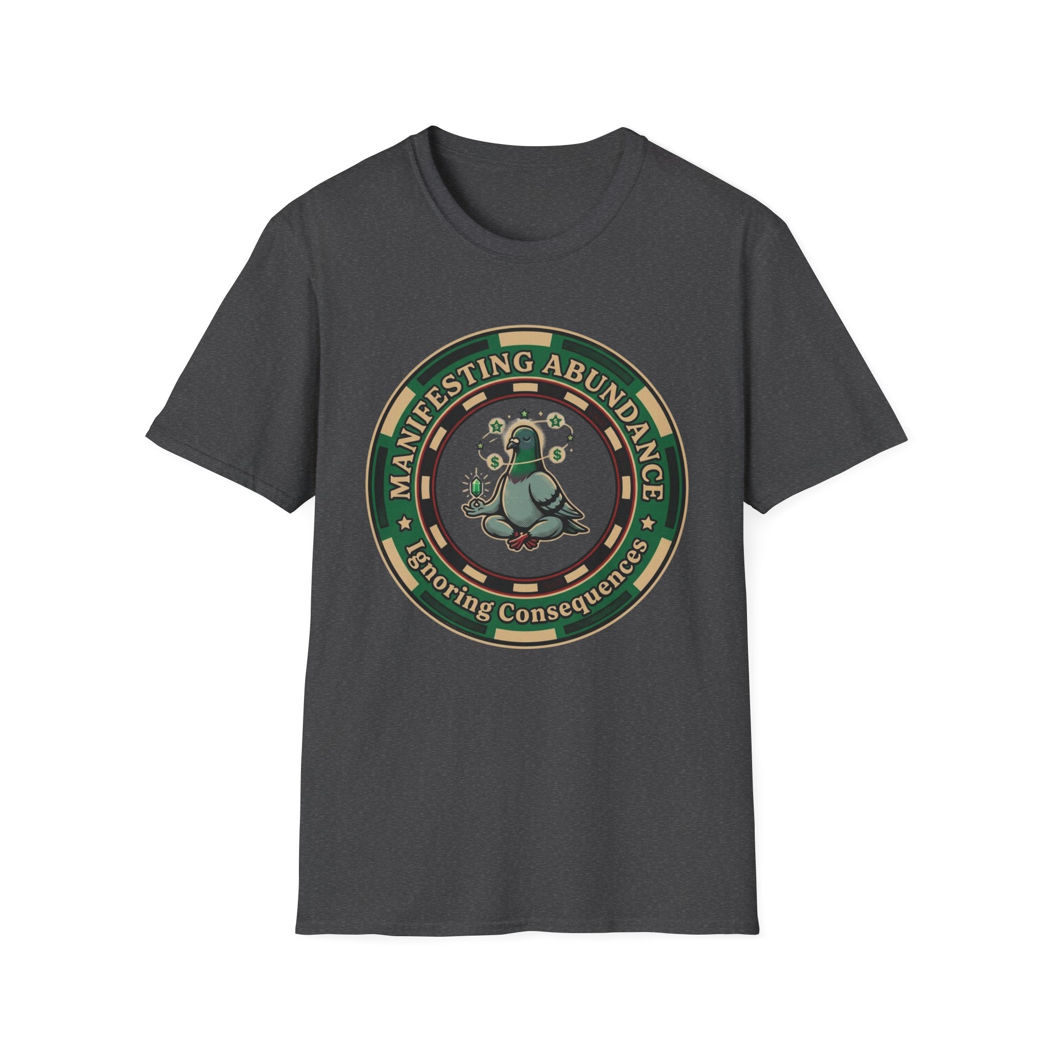 Manifesting Abundance T-Shirt | Cute Pigeon Money Luck Graphic Tee