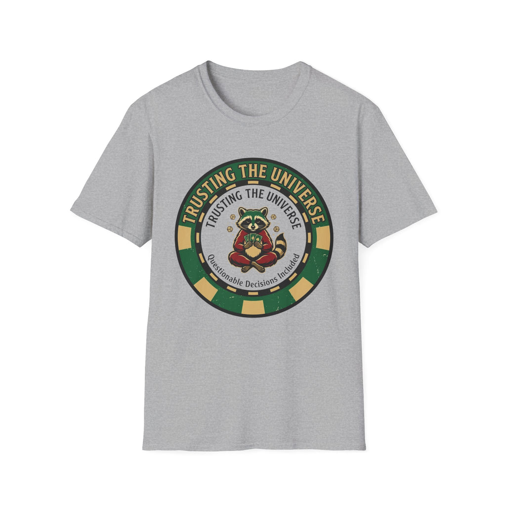 Trusting the Universe Racoon T-Shirt | Spiritual Positive Vibes Graphic Tee