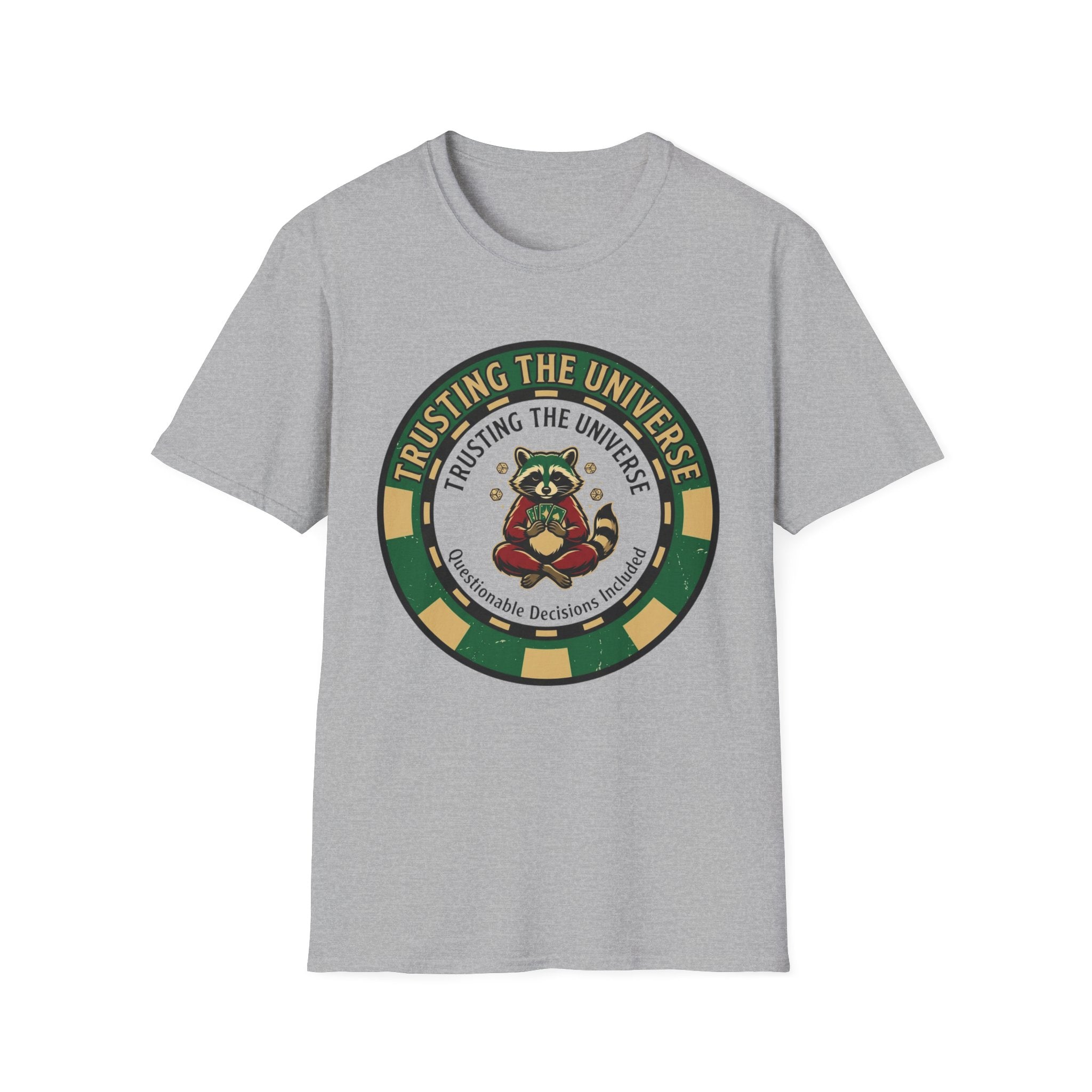 Trusting the Universe Racoon T-Shirt | Spiritual Positive Vibes Graphic Tee