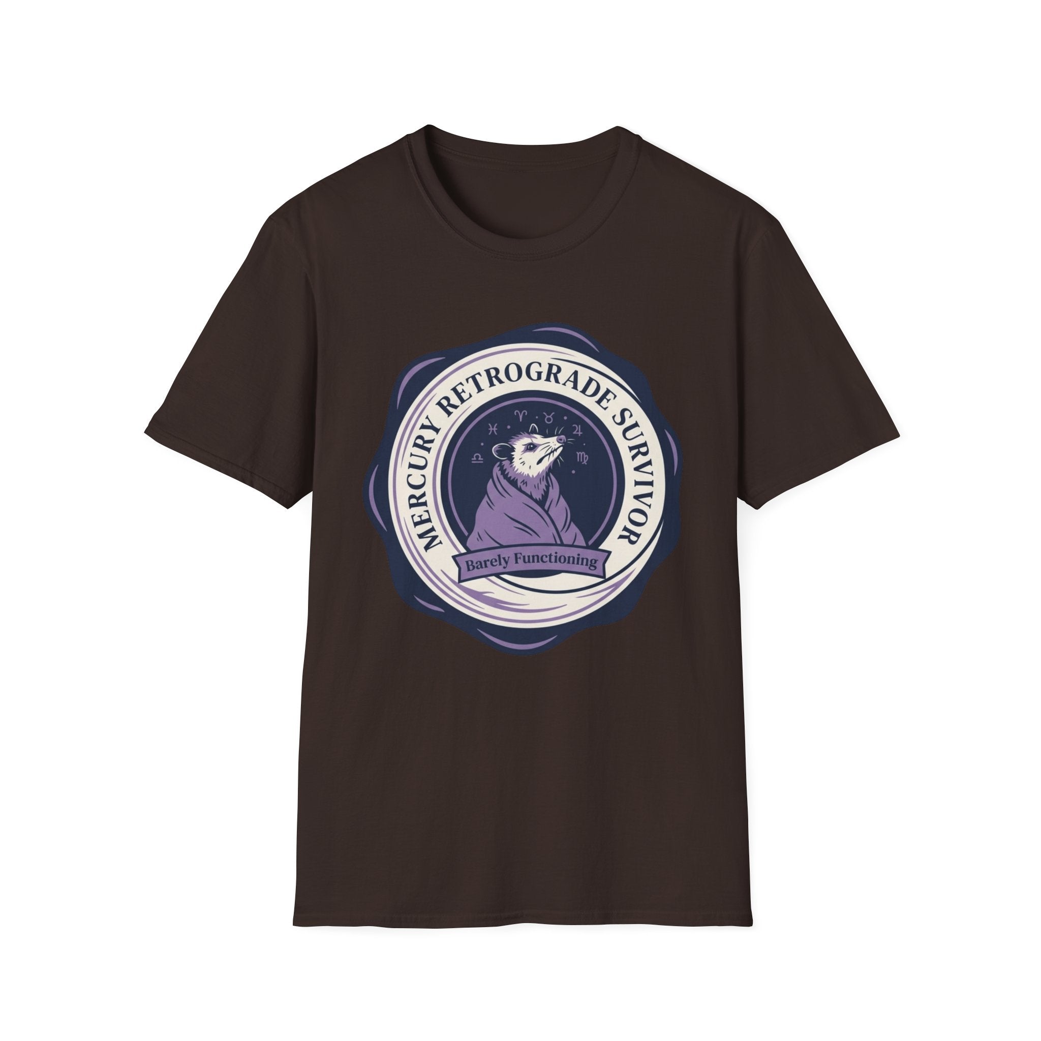 Mercury Retrograde Survivor T-Shirt | Astrologer Zodiac Vintage Badge Tee