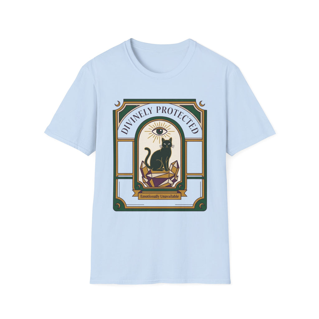 Divinely Protected Cat T-Shirt | Mystical Black Cat Graphic