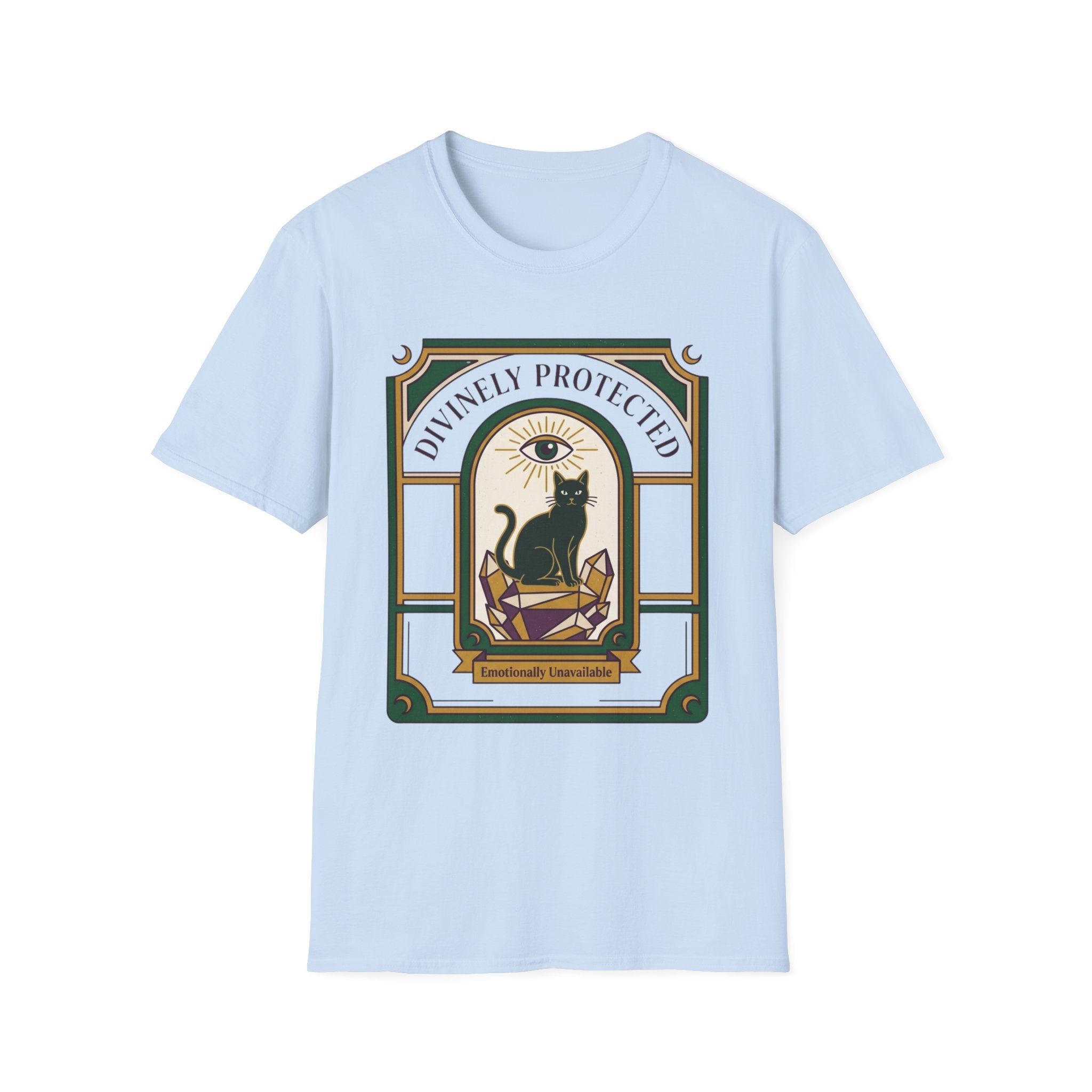 Divinely Protected Cat T-Shirt | Mystical Black Cat Graphic