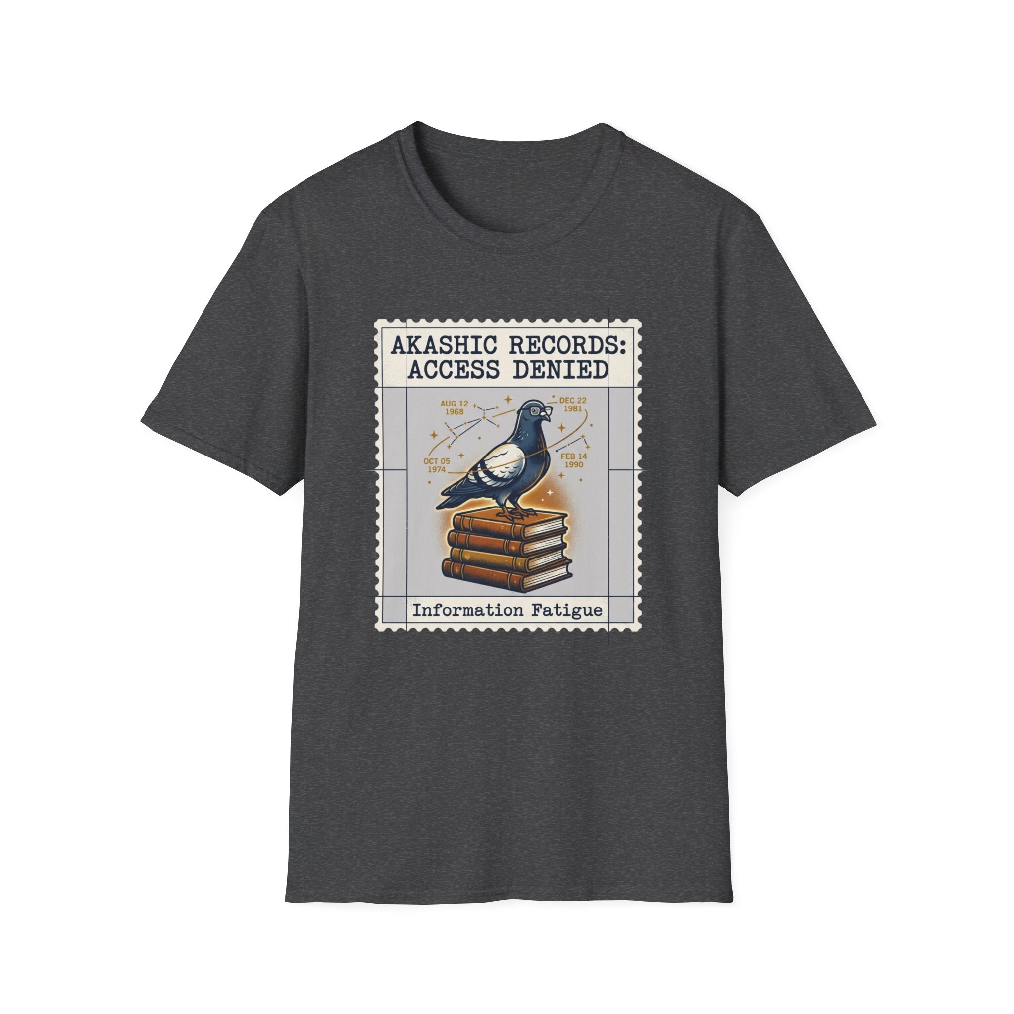 Akashic Records Access Denied T-Shirt | Vintage Pigeon & Books Spiritual Graphic Tee