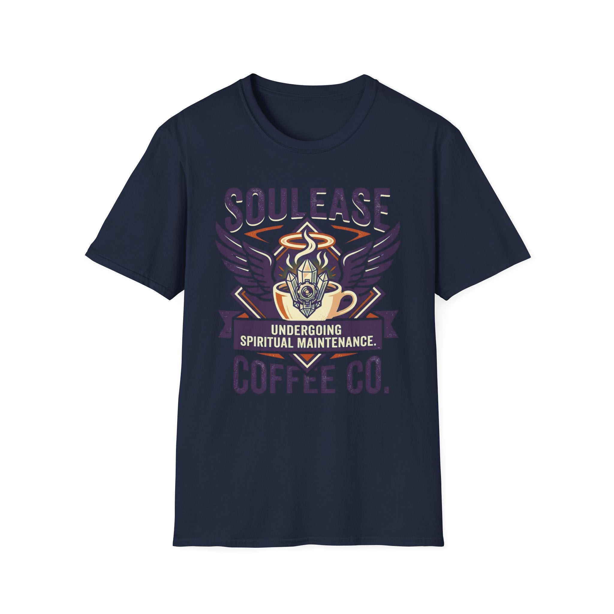 Soulease Coffee Co. T-Shirt | 'Undergoing Spiritual Maintenance' Winged Coffee Logo