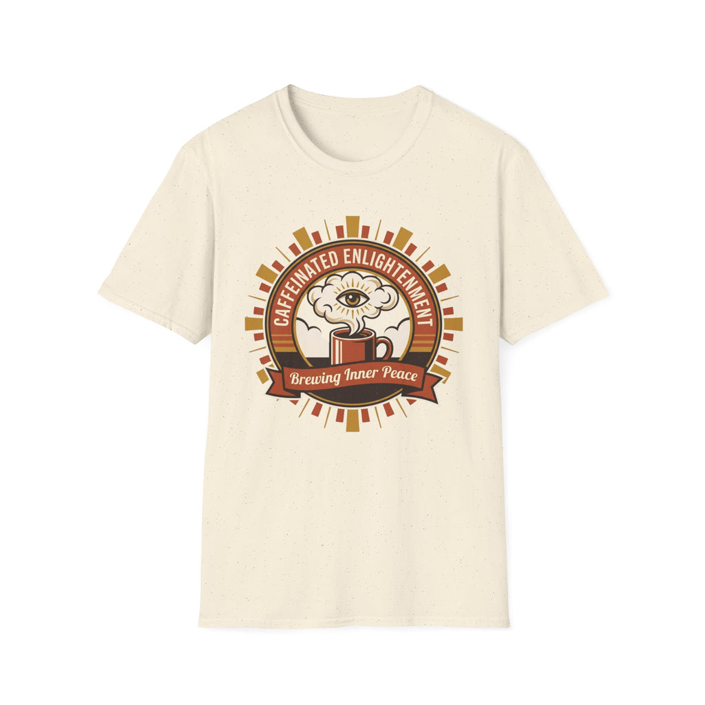 Caffeinated Enlightenment Tee | 'Brewing Inner Peace' Coffee Graphic T-Shirt