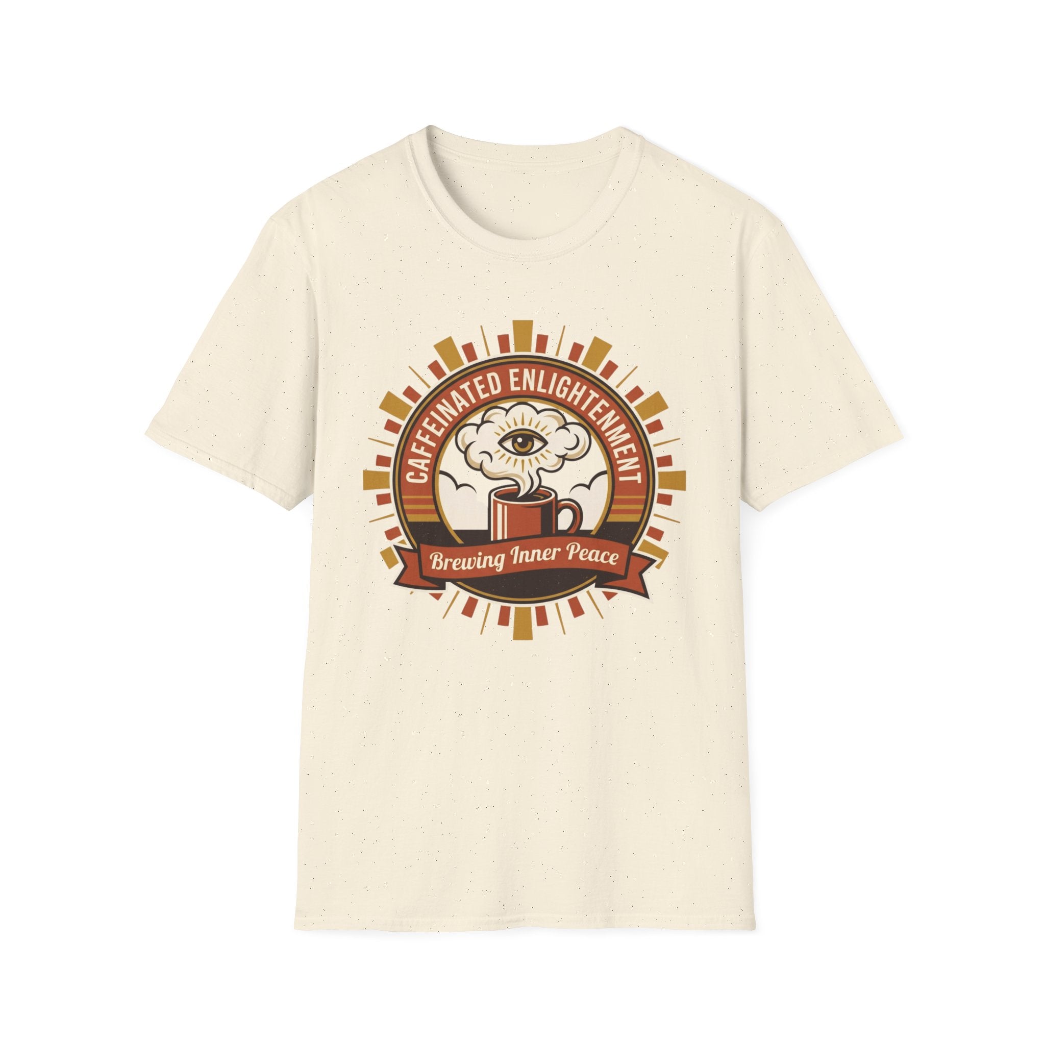 Caffeinated Enlightenment Tee | 'Brewing Inner Peace' Coffee Graphic T-Shirt
