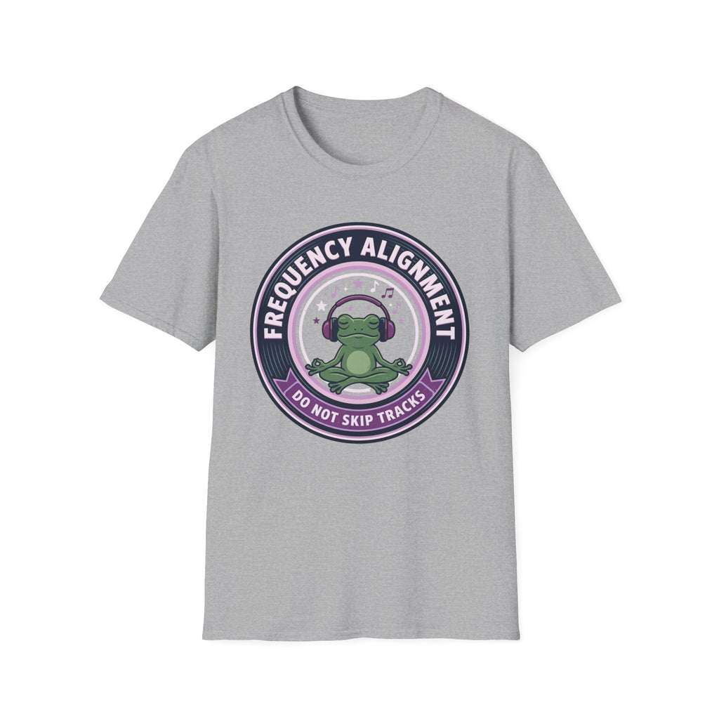 Frequency Alignment T-Shirt | Frog with Headphones “Do Not Skip Tracks”