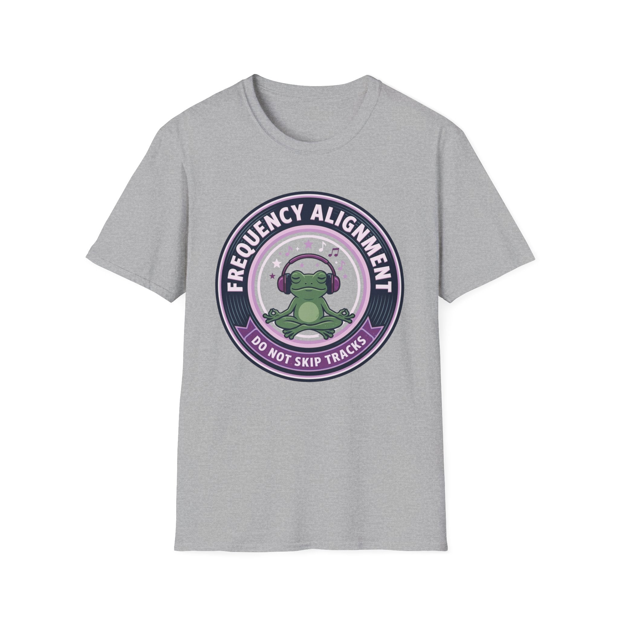 Frequency Alignment T-Shirt | Frog with Headphones “Do Not Skip Tracks”