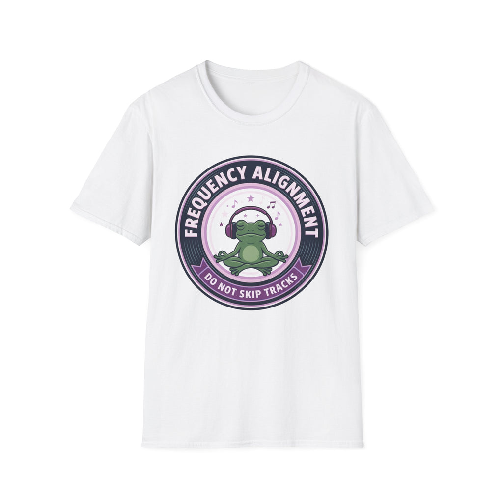 Frequency Alignment T-Shirt | Frog with Headphones “Do Not Skip Tracks”