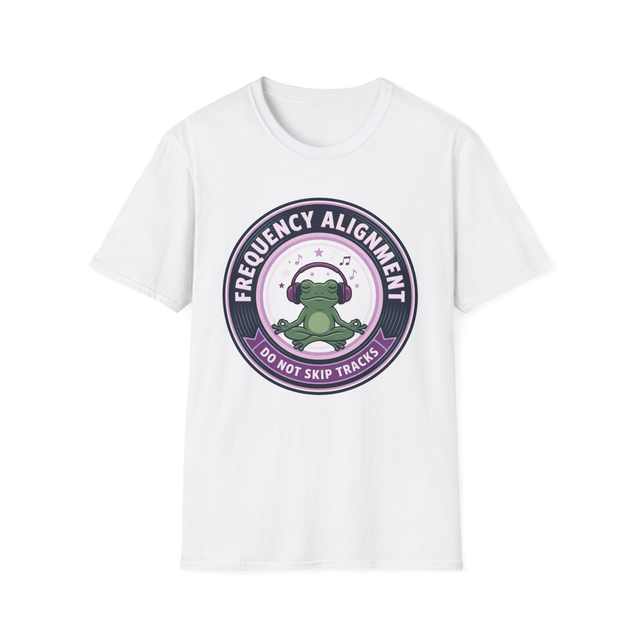 Frequency Alignment T-Shirt | Frog with Headphones “Do Not Skip Tracks”